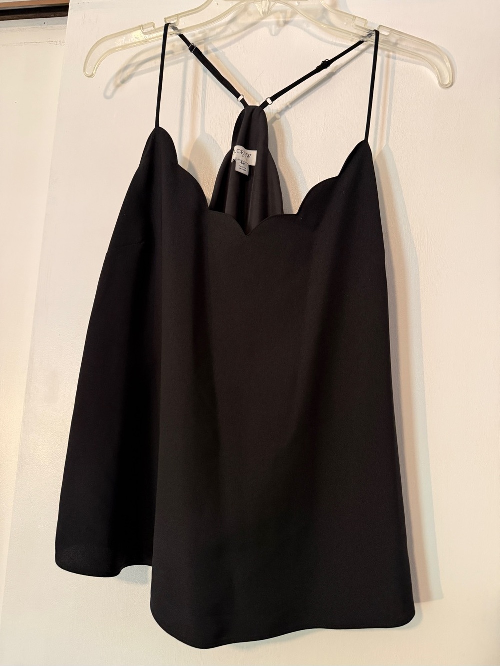 J. Crew Black Scalloped Cami